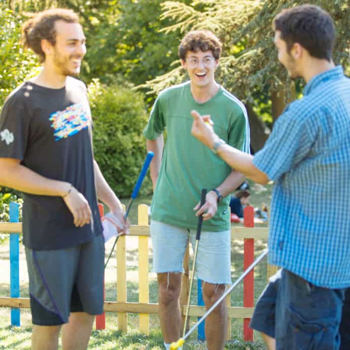 Hackney friends enjoying crazy golf